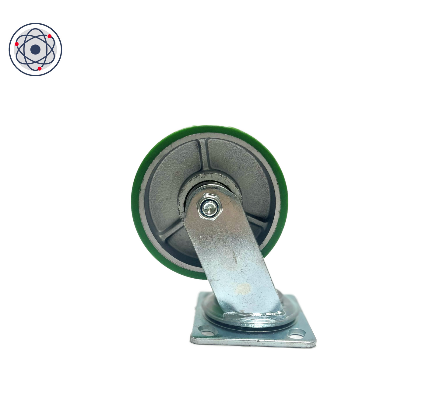 Cast Iron Polyurethane Swivel Castor 125mm - Green